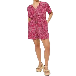 Torrid Pink Floral Button Front Romper Sz 1X